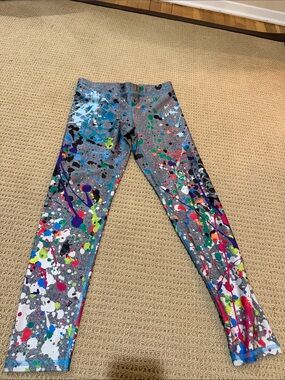 Womens Terez Multicolor Splatter Print Leggings